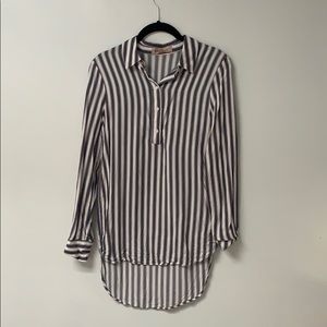 Striped button up top